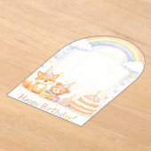 Cute Woodland Animals Birthday Acrylic Invitation アクリル招待状 (レイダウン)