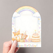Cute Woodland Animals Birthday Acrylic Invitation アクリル招待状 (インサイチュ (ポータブル))