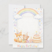 Cute Woodland Animals Birthday Invitation 招待状 (正面)