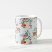 Cute Woodland Animals Christmas Pattern Mug コーヒーマグカップ (正面右)