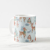 Cute Woodland Animals Christmas Pattern Mug コーヒーマグカップ (正面左)