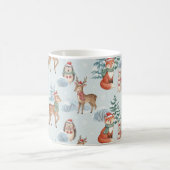 Cute Woodland Animals Christmas Pattern Mug コーヒーマグカップ (中央)