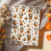 Cute Woodland Animals Festive Autumn Kids Birthday 招待状