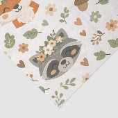 Cute Woodland Animals Floral Pattern 薄葉紙 (詳細)