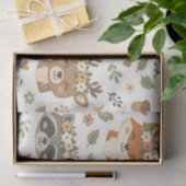 Cute Woodland Animals Floral Pattern 薄葉紙 (ギフト)