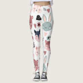 Cute Woodland Animals Forest Friends Nursery レギンス (正面)