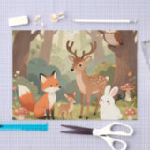 Cute Woodland Animals Nursery Scene 薄葉紙 (クラフト)