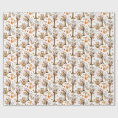 Cute Woodland Animals Pattern ラッピングペーパー (フラット)