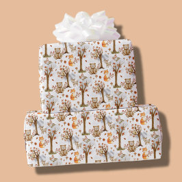 Cute Woodland Animals Pattern ラッピングペーパー