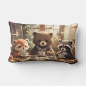 Cute Woodland Animals Tea Party Custom Nursery Kid ランバークッション (裏面)