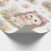 Cute Woodland Baby Animals Floral Wrapping Paper ラッピングペーパー (角)
