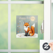 Cute Woodland Brown Fox Happy Birthday ウィンドウサイン (ホーム)