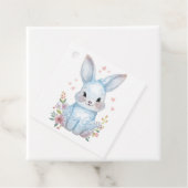 Cute Woodland Bunny Baby Shower Blue Bunny Pastel  フェイバータグ (インサイチュ)