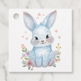 Cute Woodland Bunny Baby Shower Blue Bunny Pastel  フェイバータグ