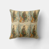 Cute woodland bunny christmas cozy festive home  クッション (裏面)