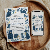 Cute Woodland Creatures |Rustic Forest Baby Shower 招待状