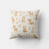 Cute woodland:Deer, Bunny and Fox Nursey design クッション (裏面)