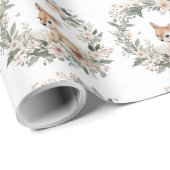 Cute Woodland Deer Christmas Wrapping Paper ラッピングペーパー (ロールコーナー)