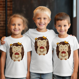 Cute Woodland Fall Hedgehog Kids T-Shirt | Waterco Tシャツ