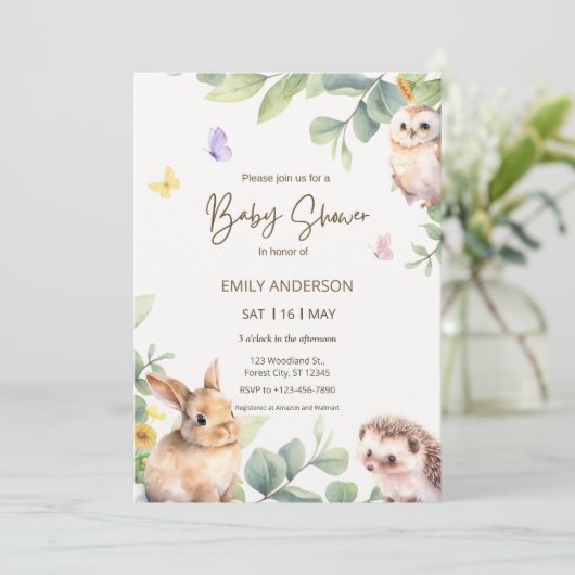 Cute Woodland Forest Animals 招待状 (スタンド正面)