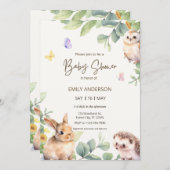 Cute Woodland Forest Animals 招待状 (正面/裏面)