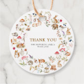 Cute Woodland Forest Animals Baby Shower フェイバータグ (正面)