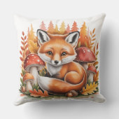 Cute woodland fox cottagecore  クッション (裏面)