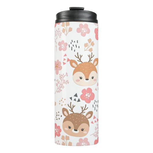 Cute Woodland Hedgehog and Flowers タンブラー (正面)