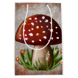 Cute Woodland Mushroom Tissue Paper ミディアムペーパーバッグ