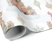 Cute Woodland Reindeer Capybara Christmas  ラッピングペーパー (ロールコーナー)