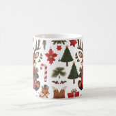 Cute Woodland Reindeer & Fox Christmas Color モーフィングマグカップ (中央)