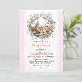 Cute Woodland Sleeping Doe Baby Shower Invitation 招待状 (スタンド正面)