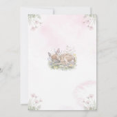 Cute Woodland Sleeping Doe Girl Baby Shower 招待状 (裏面)