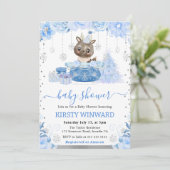 Cute Woodland Winter Reindeer Baby Shower 招待状 (スタンド正面)