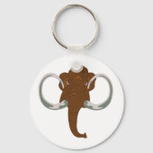 Cute Woolly Mammoth with Curved Tusks キーホルダー (正面)