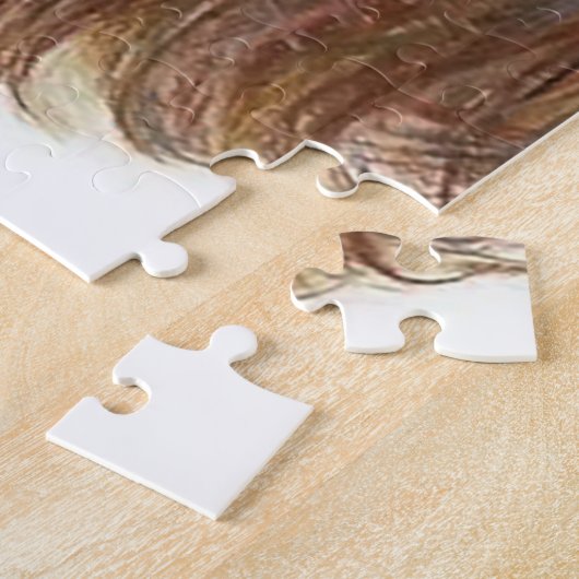 Cute Working Cocker Spaniel Hand Painted Square ジグソーパズル (側面)