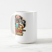 Cute Workout Dog T-Shirt for Fitness & Pizza Lover コーヒーマグカップ (正面左)