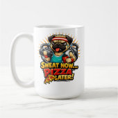 Cute Workout Dog T-Shirt for Fitness & Pizza Lover コーヒーマグカップ (左)