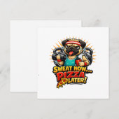 Cute Workout Dog T-Shirt for Fitness & Pizza Lover シーズンカード (正面/裏面)