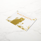 "Cute World Animal Day Postcard  箔シーズンポストカード (回転した状態)