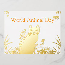 "Cute World Animal Day Postcard 