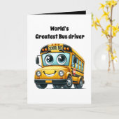 Cute World's greatest bus driver add message  カード (黄色い花)