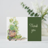 Cute Wren Bird Nature WatercolorThank you サンキューカード (スタンド正面)
