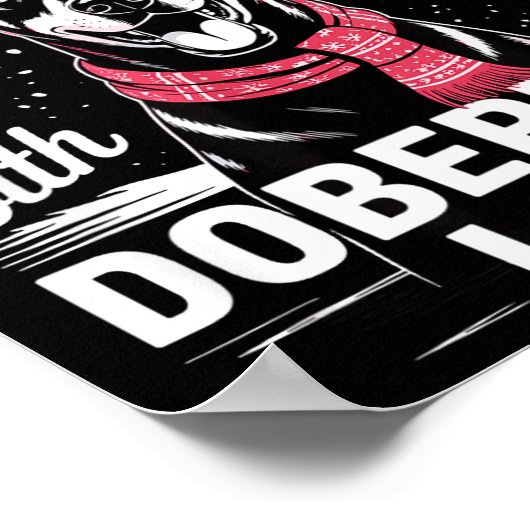 Cute Xmas Christmas Is Better With Doberman Nscher ポスター (角)