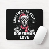 Cute Xmas Christmas Is Better With Doberman Nscher マウスパッド (マウス)
