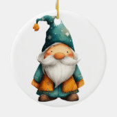 Cute Xmas Gnome First Christmas Baby Name& Photo  セラミックオーナメント (裏面)