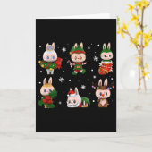 Cute Xmas Labubu Lover Labubu The Monsters Christm カード (黄色い花)