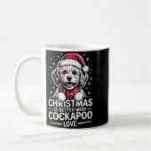 Cute Xmas Puppy Dog Christmas Is Better With Ao Lo コーヒーマグカップ (左)