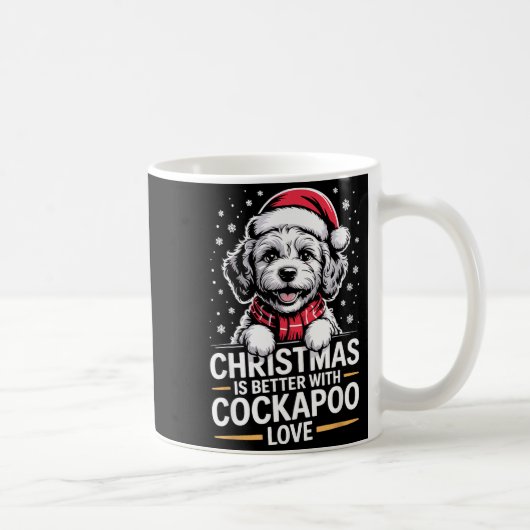 Cute Xmas Puppy Dog Christmas Is Better With Ao Lo コーヒーマグカップ (右)