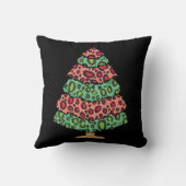Cute Xmas Tree Leopard Print Funny Holiday Gift クッション (裏面)